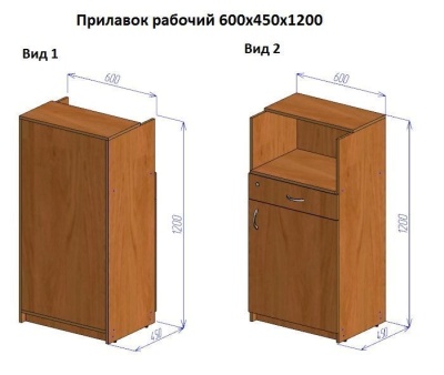  Прилавок рабочий 600х450х1200, закрытый доступ, ящик