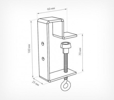  Струбцина с двумя отверстиями и отгибом CLAMP HOLE-L