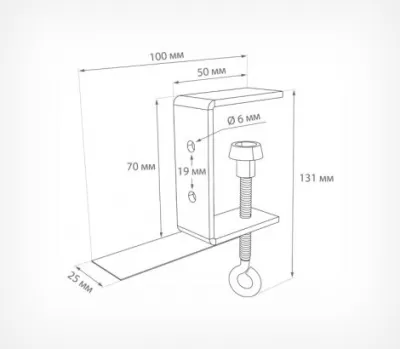  Струбцина с горизонтальным держателем CLAMP HOLDER-H