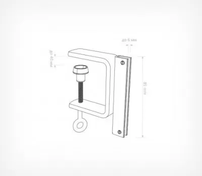  Струбцина с вертикальным П-держателем вывесок CLAMP HOLDER-90